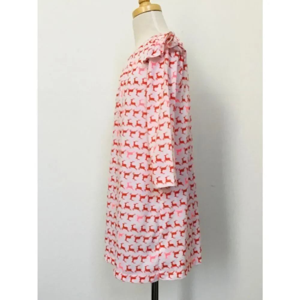 Crewcuts Girls 6 Dancing Deer Flannel Nightgown